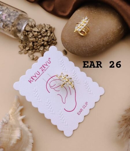 18k Gold Plated AD Ear cuff - Press on Ear Clip Single Piece