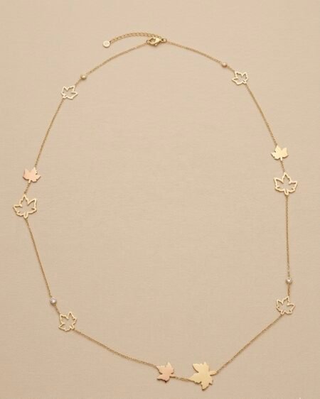 18K Gold Plated Single Layer Maple Leaf Hip Chain