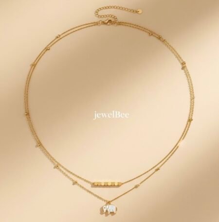 18K Gold Plated Double Layer Elephant with charms Hip Chain