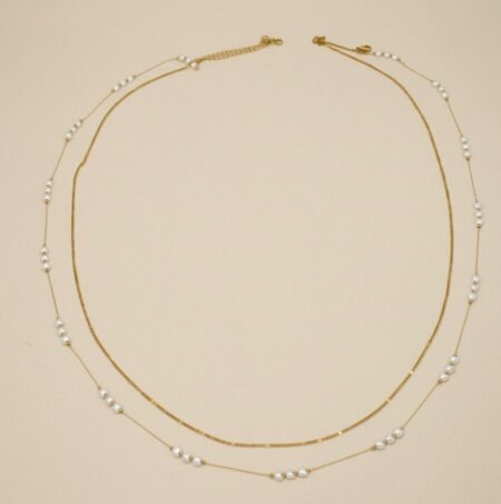 18K Gold Plated Double Layer Love Pearl Hip Chain