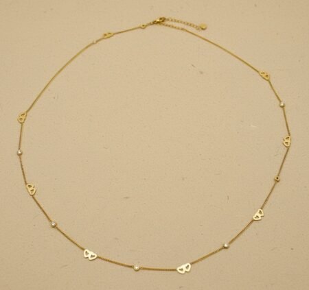 18K Gold Plated Single Layer Double Heart Hip Chain