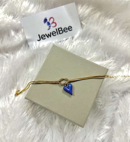 18k Gold plated Blue Heart Bracelet