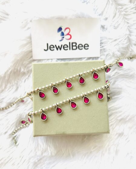 Silver Plated  Thanvi Anklets