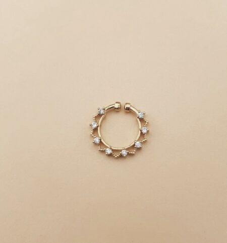 Premium Gold Plated AD Stone Non Piercing Septum Ring- Siya