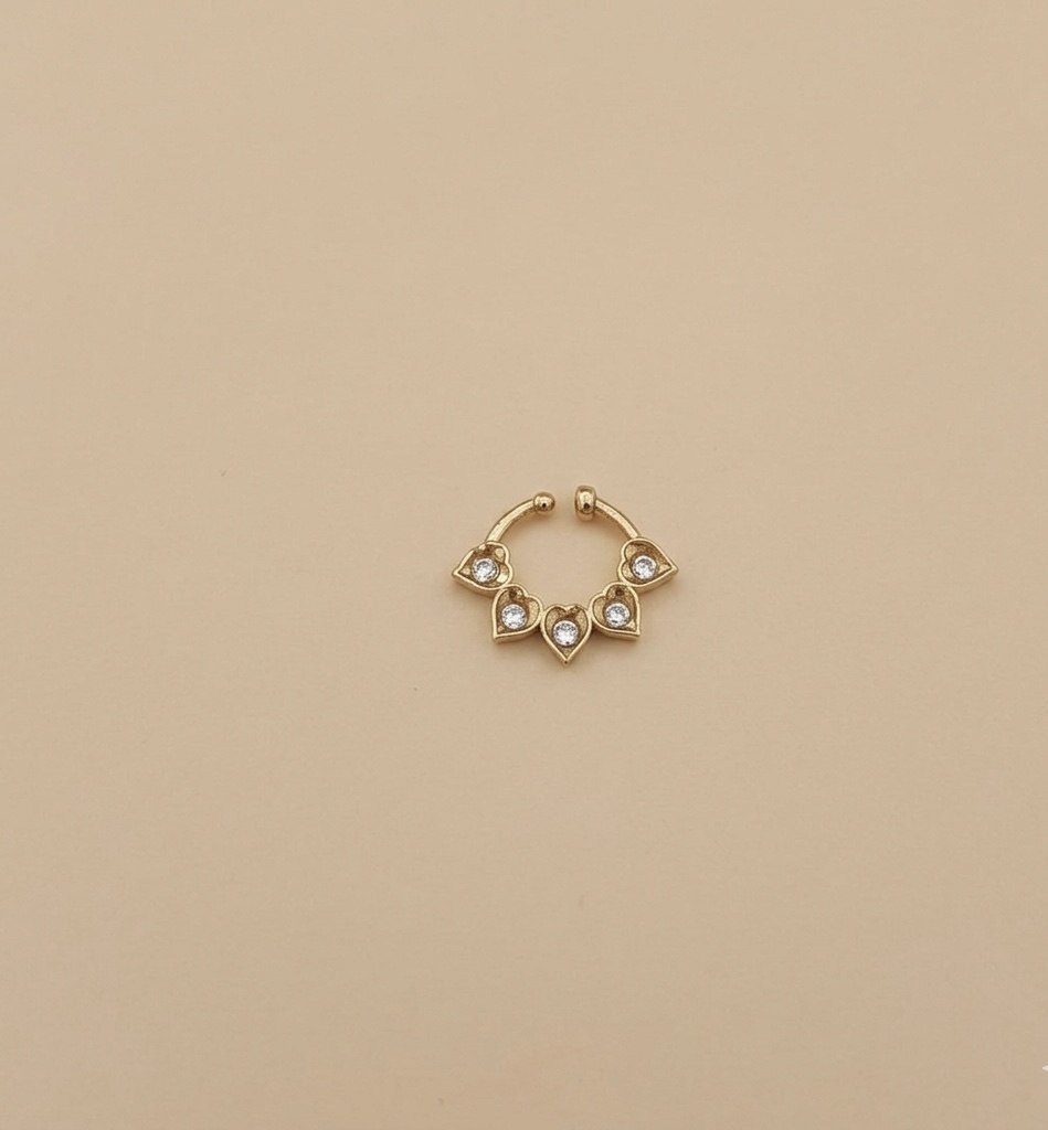 Premium Gold Plated AD Stone Non Piercing Septum Ring- shikha