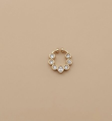 Premium Gold Plated AD Stone Non Piercing Septum Ring- Seetha