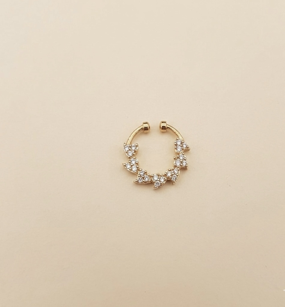 Premium Gold Plated AD Stone Non Piercing Septum Ring- chandini