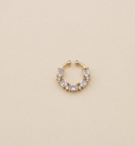 Premium Gold Plated AD Stone Non Piercing Septum Ring- Lekshmi