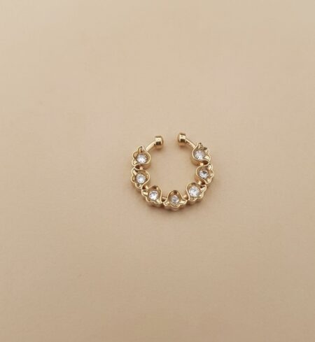 Premium Gold Plated AD Stone Non Piercing Septum Ring- soya