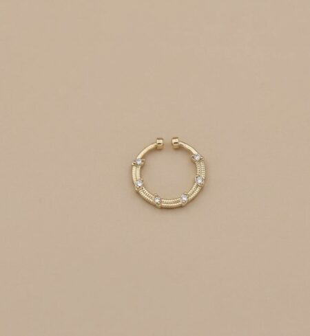 Premium Gold Plated AD Stone Non Piercing Septum Ring- Reema
