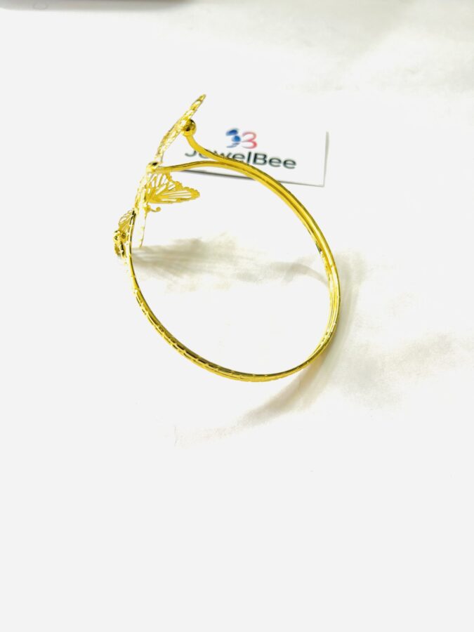 18k Gold Plated Anti tarnish Butter fly Hand Cuff - Image 3