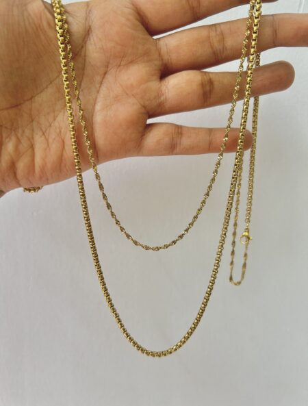 18K Gold Plated Snake Chain Double Layer Thick Chain & Twisted Hip Chain
