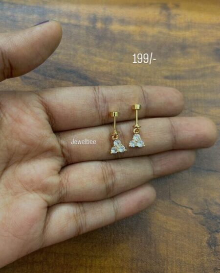 Antitarnish gold plated  American Diamond Bugadi / second stud