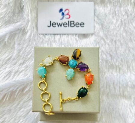 Premium uncut stone PHOOL Bracelet with T-lock