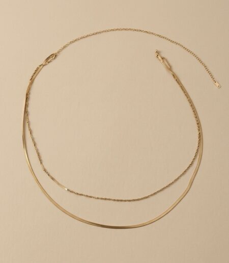 18K Gold Plated Double layer Snake Chain & Twisted chain Hip chain