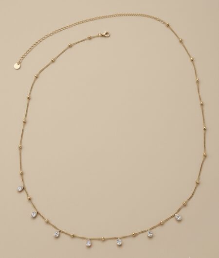 18K Gold Plated Rain drop single layer hip chain