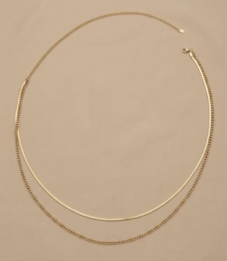 18K Gold Plated Double layer Snake Chain & Thick chain Hip chain