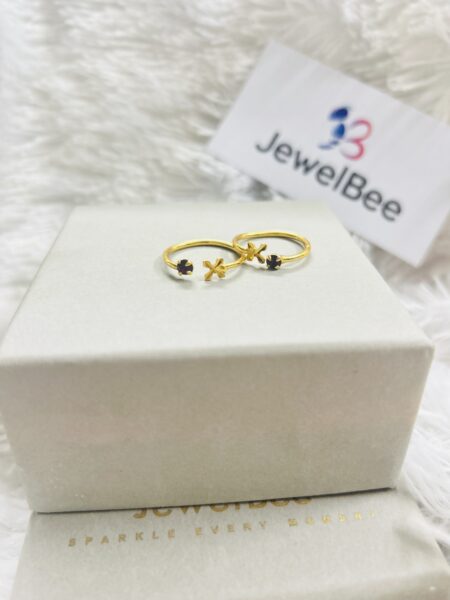 Gold Plated Toe Ring-  Maroon Stone flower (MINCHI)
