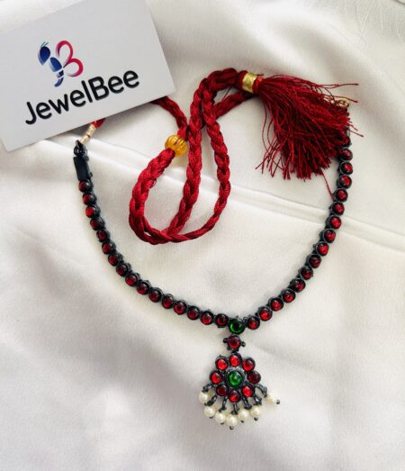 Premium Black Polish  Rukhmini Necklace