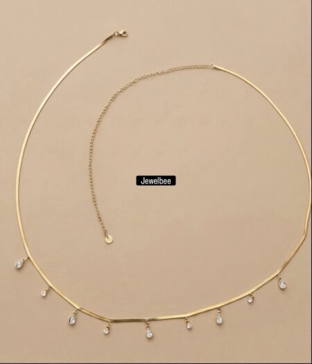 18K Gold Plated Snake Chain rain drop Single Layer hip chain