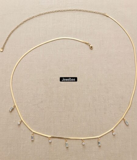 18K Gold Plated Snake Chain box charm Single Layer hip chain