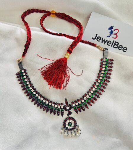 Premium Black Polish  Seetha Necklace
