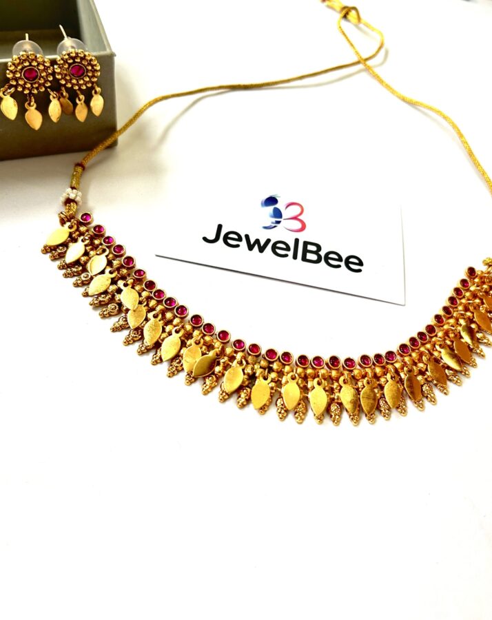 Premium Non Idol Antique Ruby Stone Elakathali - Image 2