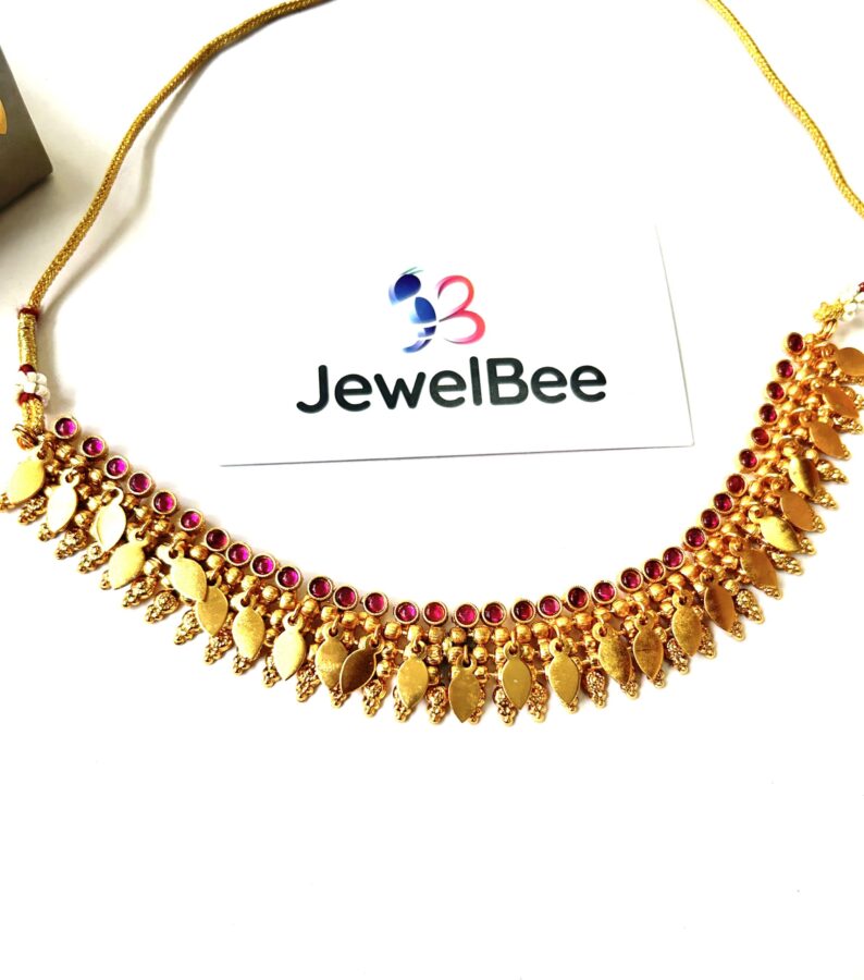 Premium Non Idol Antique Ruby Stone Elakathali - Image 3