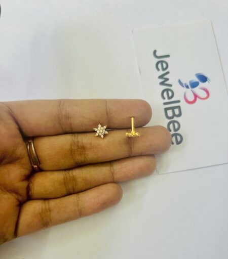 Gold Plated Thara Diamond Work Nosepin