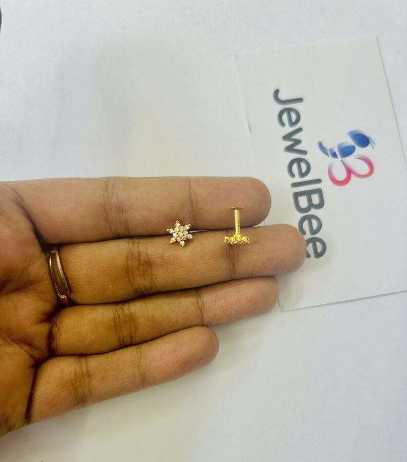 Gold Plated Thara Diamond Work Nosepin
