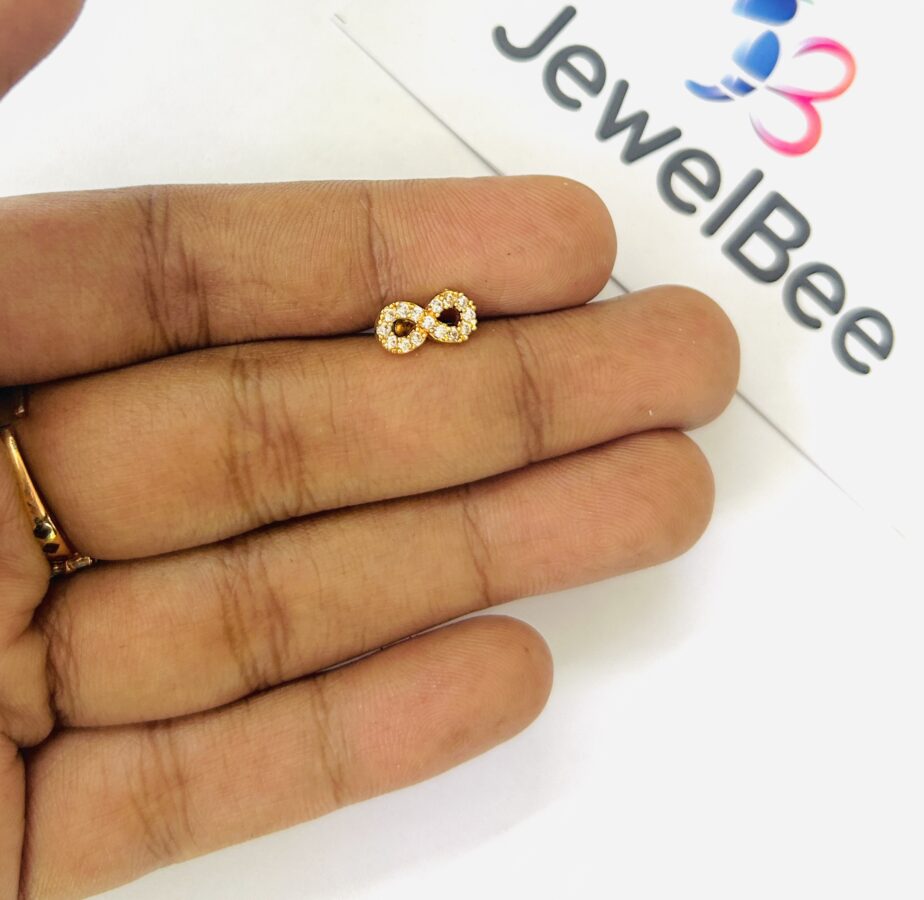 Gold Plated Infinity Nose pin - Image 2