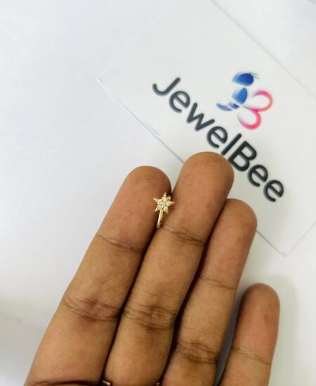 18k Gold Plated Presson Nose Pin-  (AD)diamond stones
