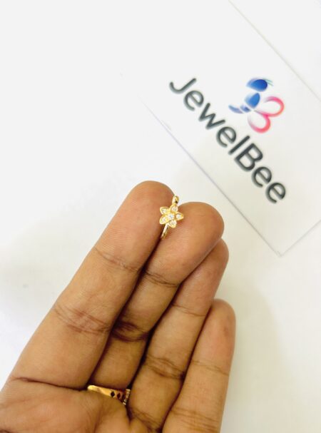 18k Gold Plated Presson Nose Pin-  (AD)diamond stones