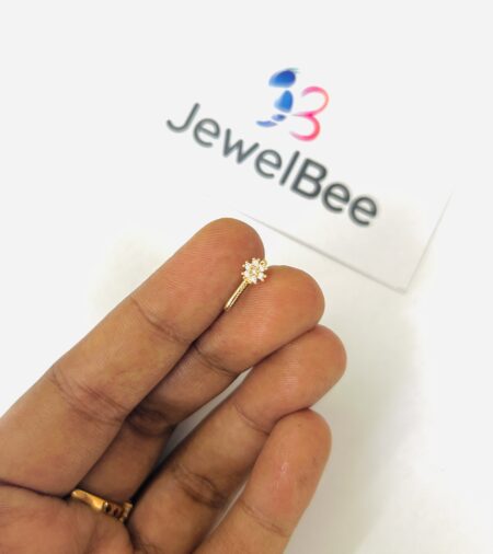 18k Gold Plated Presson Nose Pin-  (AD)diamond stones