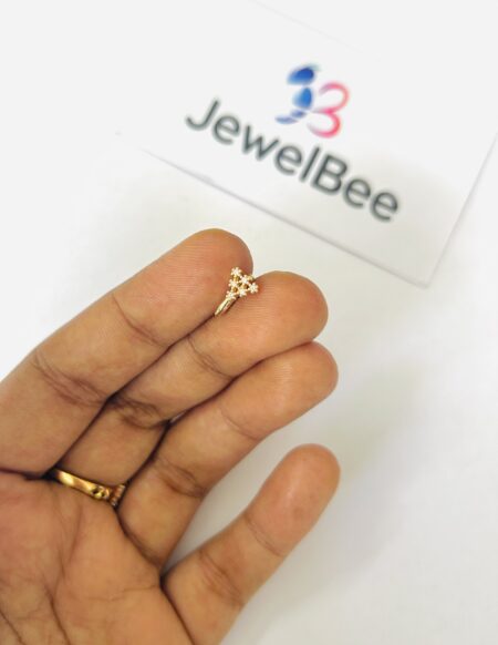 18k Gold Plated Presson Nose Pin-  (AD)diamond stones