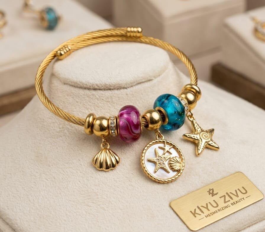Premium Chunky Charm Bracelet _Gold Plated Beach Vibe
